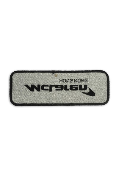 EB013 custom clothing logo computer embroidery rubber bottom weaving woven weaving supplier side view